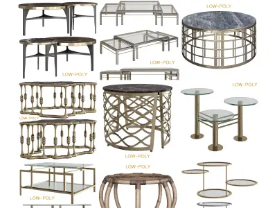 Side and Coffee table 3d model collection  Low-poly 3D model buy