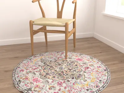 Round Rug Set 193 3D model