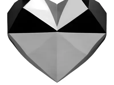 Geometric Low Poly Reflective Heart Low-poly 3D model