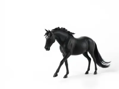 Dynamic Black Horse model pack Low-poly 3D model