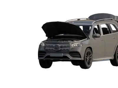 Mercedes Benz GLS with interior 3D model