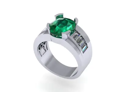 Men diamond ring 3d render 3D print model