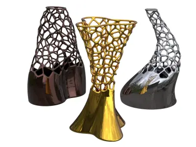 Voronoi Statues Organic Sculptures 3D print model