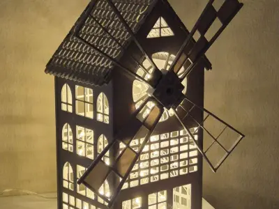 Decoration mill and house 3D model