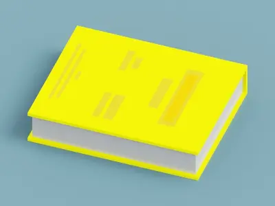 Voxel Yellow Book  Low-poly 3D model