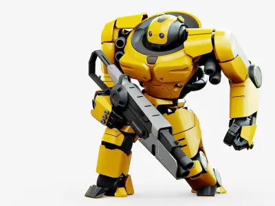 Doom Fighter V-4 Rigged for Unreal Engine - Unity - MIXAMO 3D model