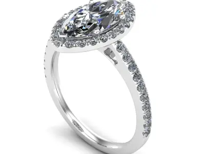 Marquise Cut Diamond Ring 3D print model
