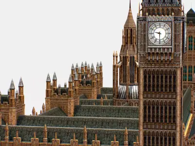 Palace of Westminster House Of Parlament 3d models Low-poly 3D model