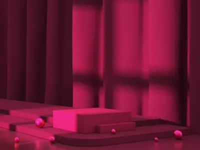 Red festive e-commerce promotion showcase scene 9 3D model