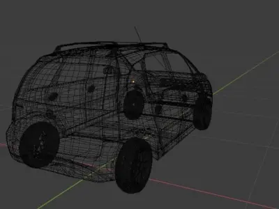 CHEVROLET MERIVA - LOW POLY Low-poly 3D model