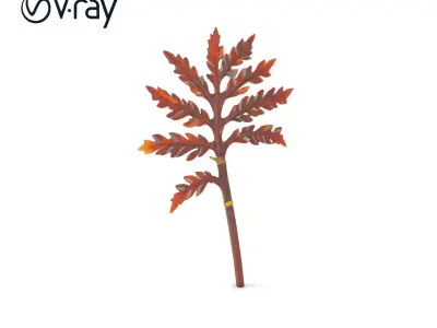 Leaf Branch Ornamental Model Pack Low-poly 3D model