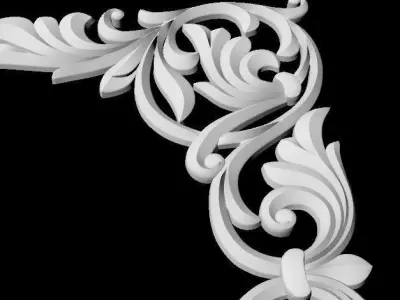 Central decor ornament for furniture 3D model 499
