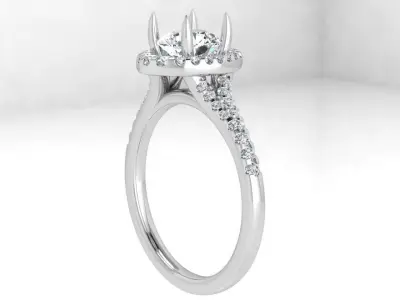 Marquise Halo Ring 4540 3D print model
