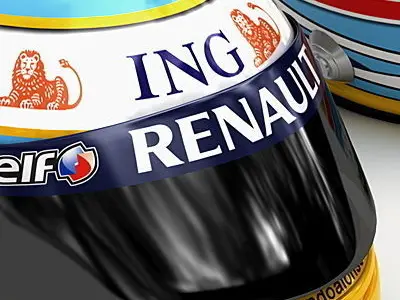 Helmet F1 2008 Fernando Alonso 3D model