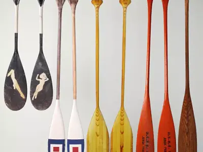 Canoe Paddles 3D model