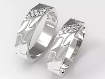wedding couple ring cr0003 3D print model