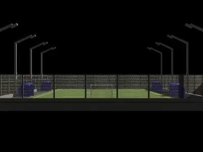 Cartoon Low Poly Mini Football Field Low-poly 3D model Low-poly 3D model