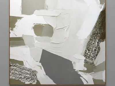 Plaster two square photo frames 13 Low-poly 3D model