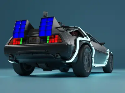 Delorean Time Machine Rigged 3D model