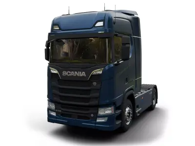 Realistic truck Low-poly 3D model