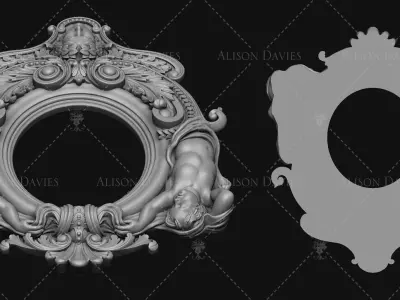 18th Century CHERUB WINDOW FRAME MIRROR 3D print model 3D print model