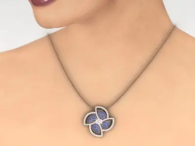 diamond pendant for women 3D print model