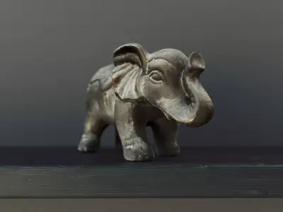 Realistic Elephant Statue Low-poly 3D model