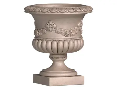 Classic vase for facade decoration Flowerpot  3D model
