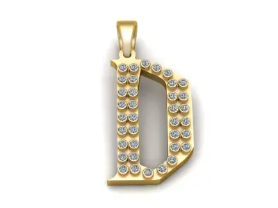 Letter D Pendant  3D Printable y Model 3D print model