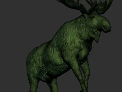 Moose Sculpture 3d Printable model 3D print model