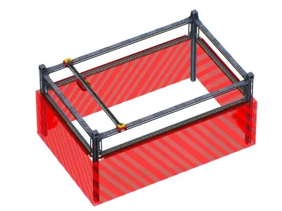 isometrical scaffolding 2x3 section Low-poly 3D model