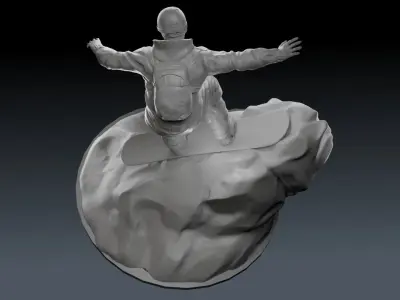 Snowboarder for printing 3D print model