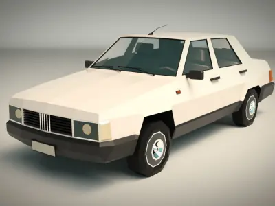 Low Poly Sedan Car 07 Low-poly 3D model