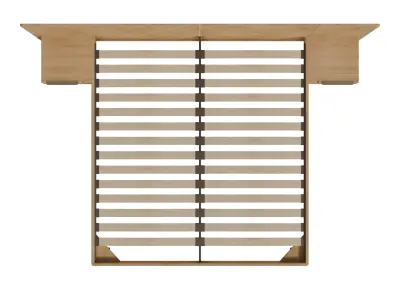 Ava Wood King Bed Low-poly 3D model