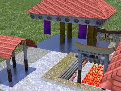 Chinese Fighting Arena   Low-poly 3D model