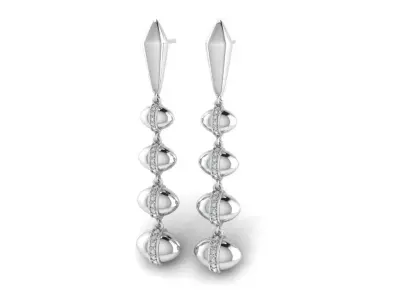 Tazzarine Diamond Earring Model 2 3D print model