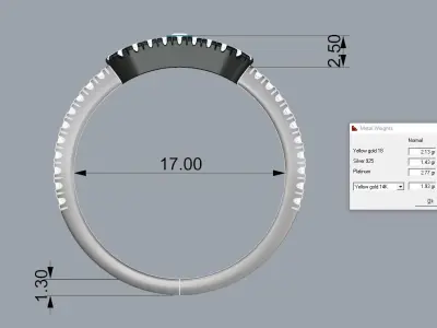 Messika Ring Gold 3D print model order