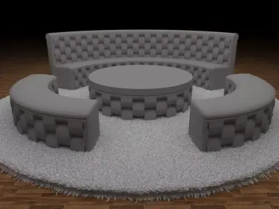 Luxury sofa Low-poly 3D model
