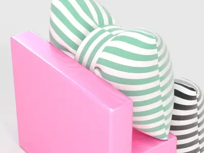 Tie Knot Cushion 3D model