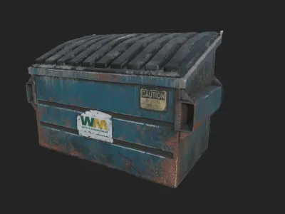 Dumpster garbage  Low-poly 3D model