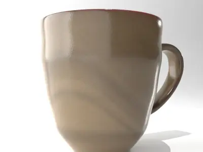 Cup mug ceramic porselain with handle  3D model