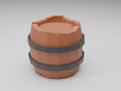 Low Poly Barrel Free low-poly 3D model