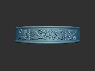 Vintage Style Scroll and Illusion Setting Ring 3d Model 3D print model