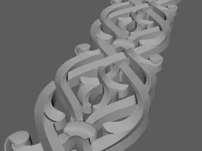 Central decor ornament for furniture 3D model 50
