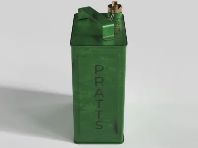  Vintage Pratts Petrol Gas Fuel Can Low-poly 3D model