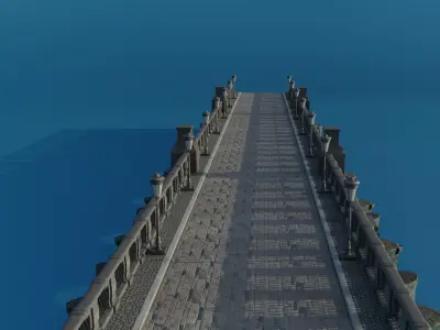 Brick Bridge Low-poly PBR Low-poly 3D model