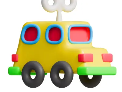 Taxi car toy Free low-poly 3D model