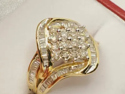 diamond baguette ring 3D print model