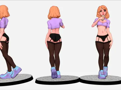 Casual girl figure 3D print model