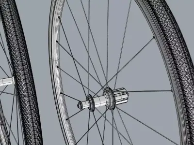 bicycle wheels front and rear 3D model